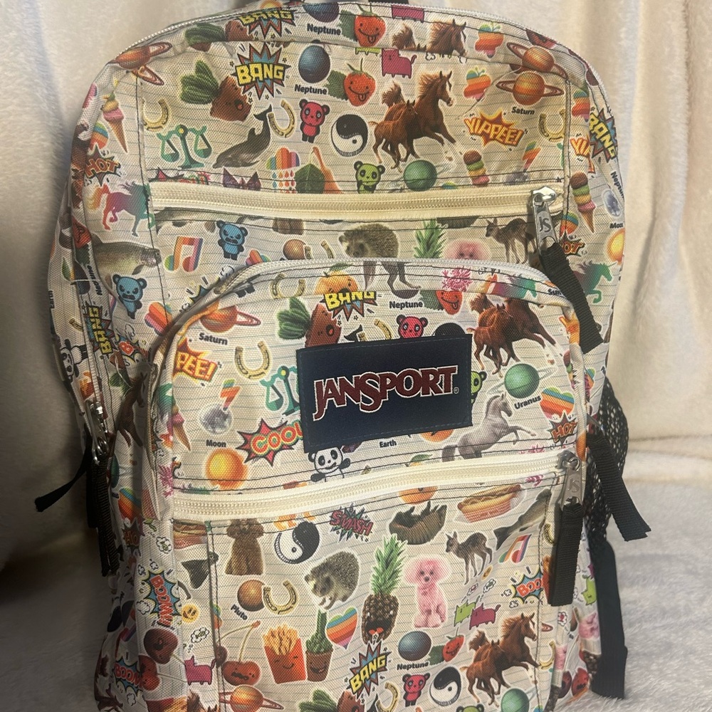Jansport Colorful Emoji Backpack. VINTAGE